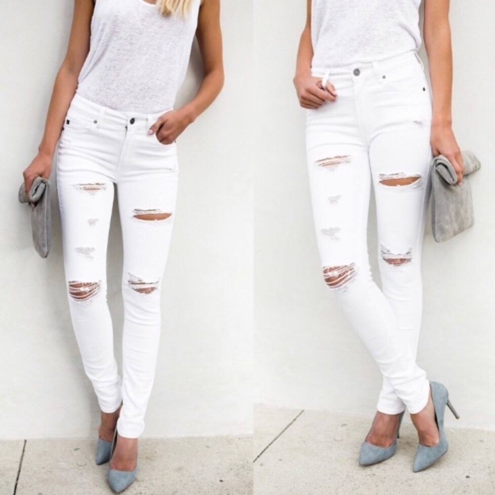 KanCan | Distressed White Skinny Jeans - Picture 3 of 8